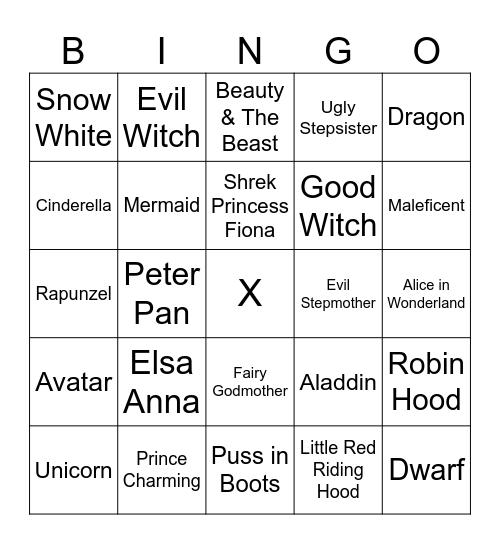 Enchanted Bingo Card