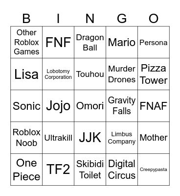 CDRP Crossover Bingo Card