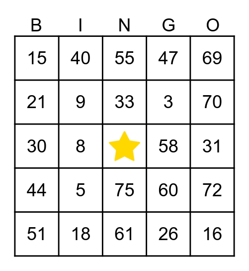 Jeux Barbacane Bingo Card