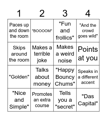 Doms Bingo Card