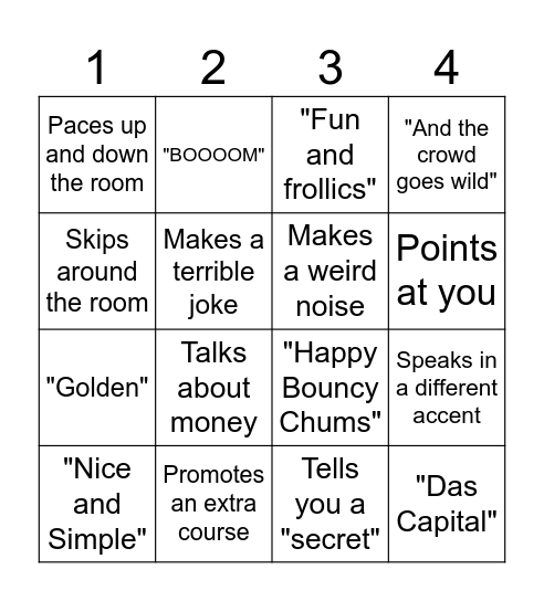 Doms Bingo Card