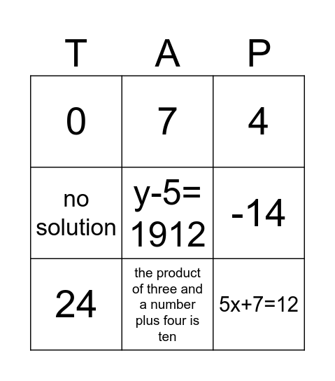2.1-2.4 Review Bingo Card