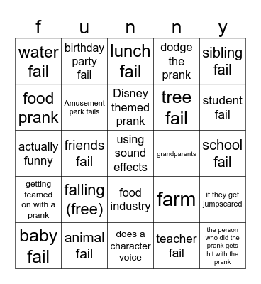 funny compilation Bingo Card