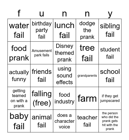 funny compilation Bingo Card