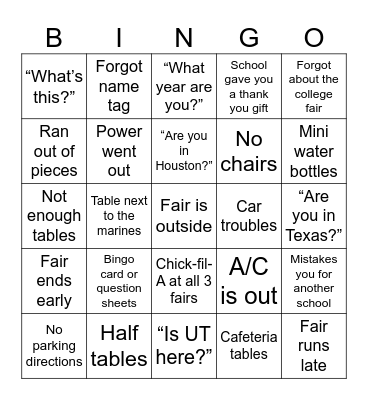 Houston TACARO Bingo Card