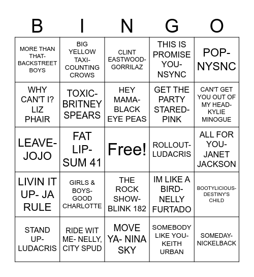 NOW THAT'S WHAT I CALL MUSIC 7-14 Bingo Card