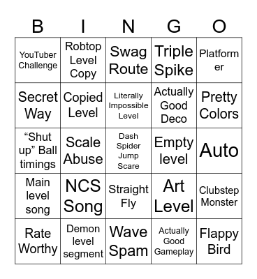 GD Recent Tab 2.2 Bingo Card