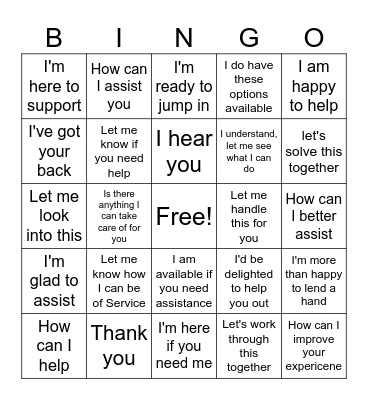 October Fun Bingo Card