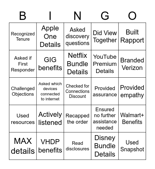 Boosting Behaviors Bingo Card