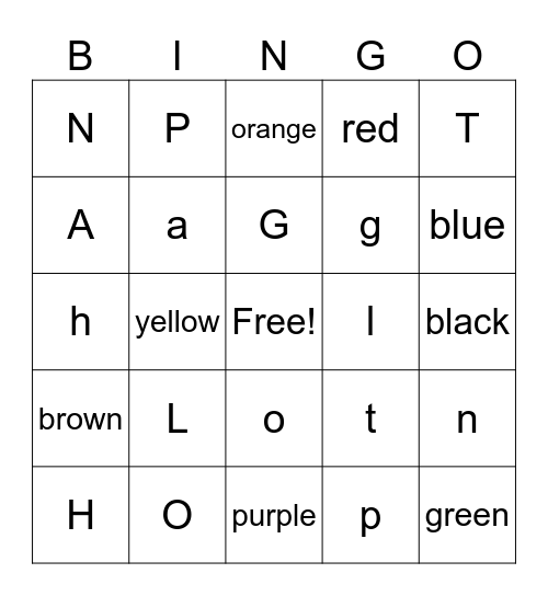 1st Nine Weeks Review - K Bingo Card