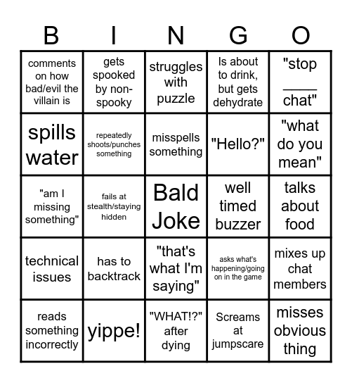 Raccoon Arcade Spooky Month Bingo Card