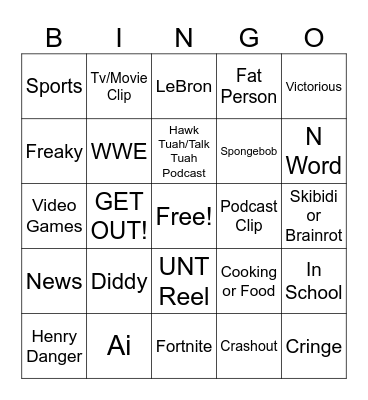 instagram reels bingo Card