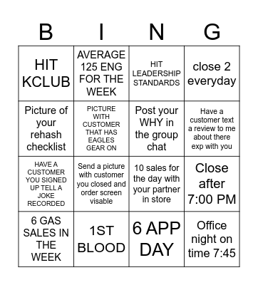 Field Bingo - NRG Bingo Card