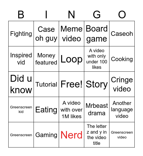 He Bingo Card