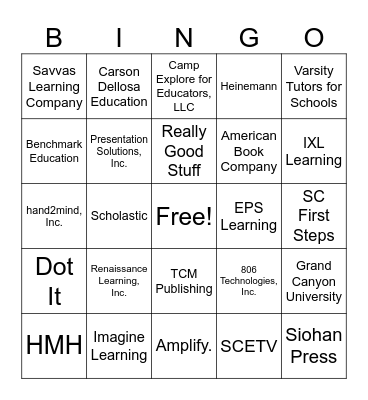 Exhibit Hall Bingo Card