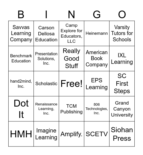 Exhibit Hall Bingo Card