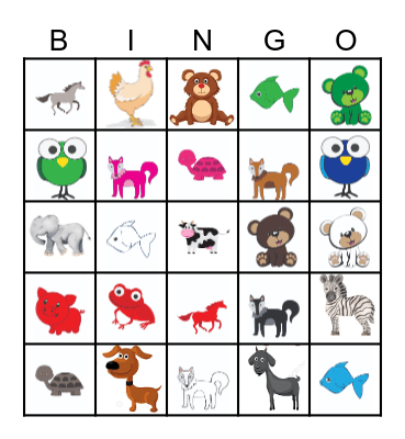 Animals Bingo Card