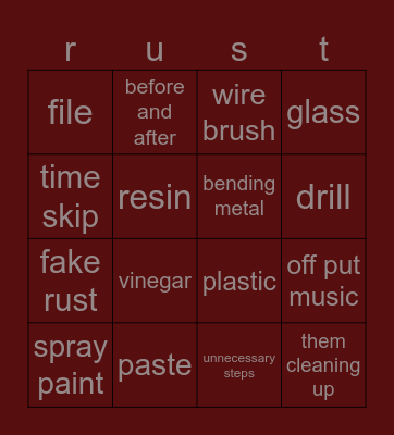 rust Bingo Card