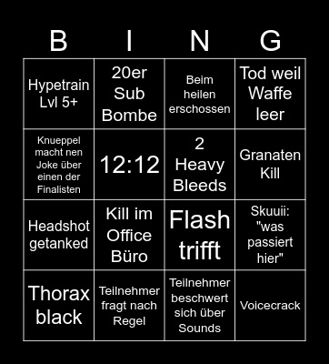FINAL BINGO Card