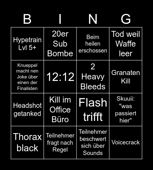 FINAL BINGO Card