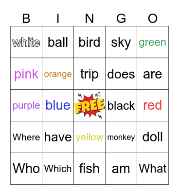 General english Bingo Card