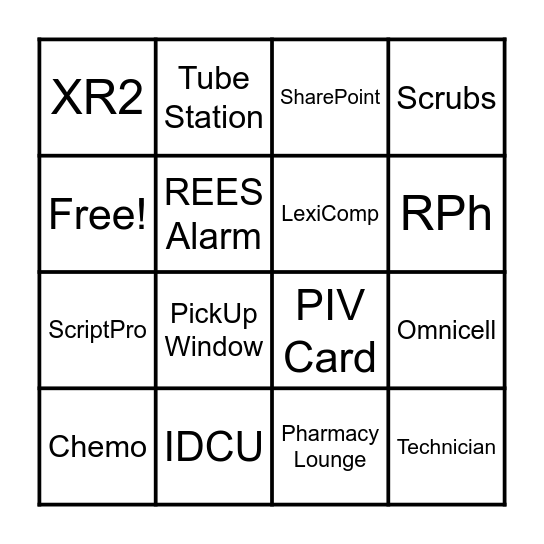 Pharmacy Week Bingo Card