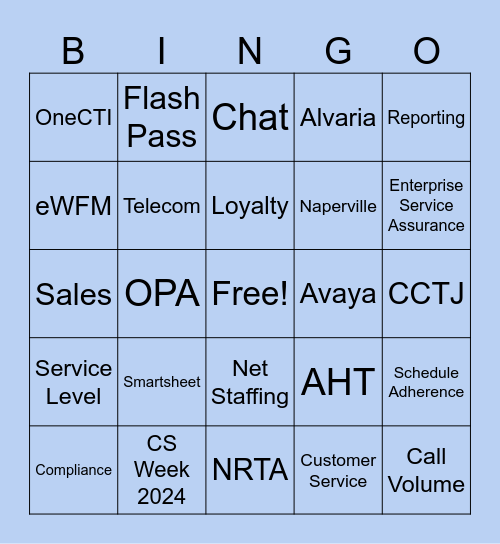 CBHQ Customer Service Week 2024 Bingo Card