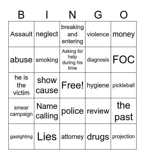 Bash Bingo Card
