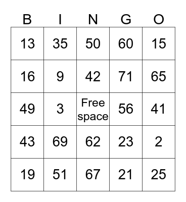 Bingo Card