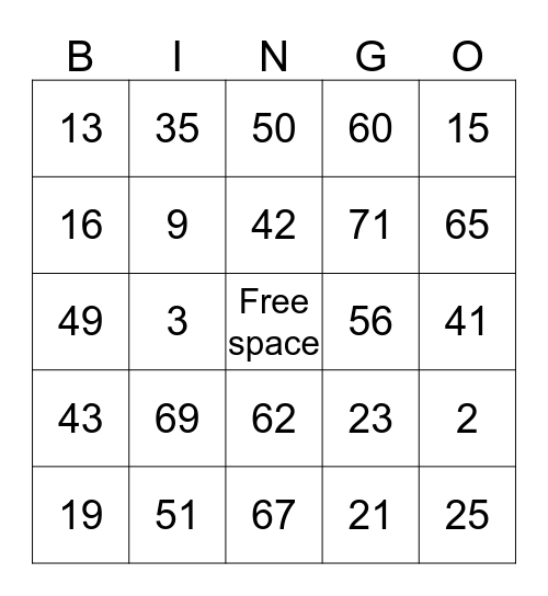 Bingo Card