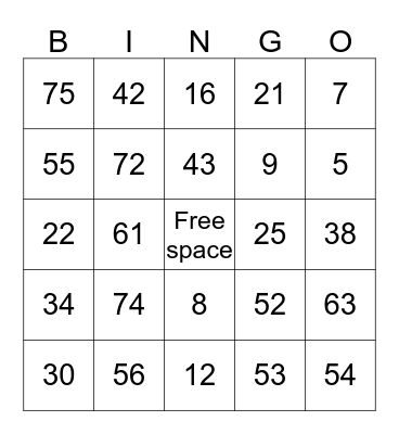 Bingo Card