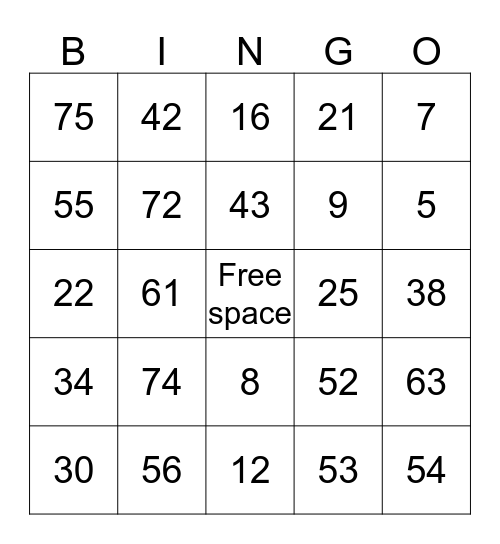Bingo Card