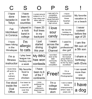 CS StratOps BINGO Card