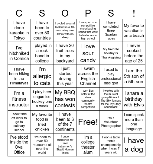 CS StratOps BINGO Card