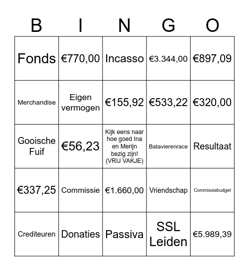 BINGO Card