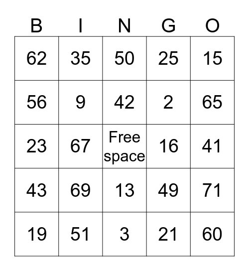 Bingo Card