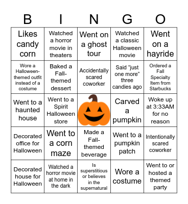 Spooky Bingo Card