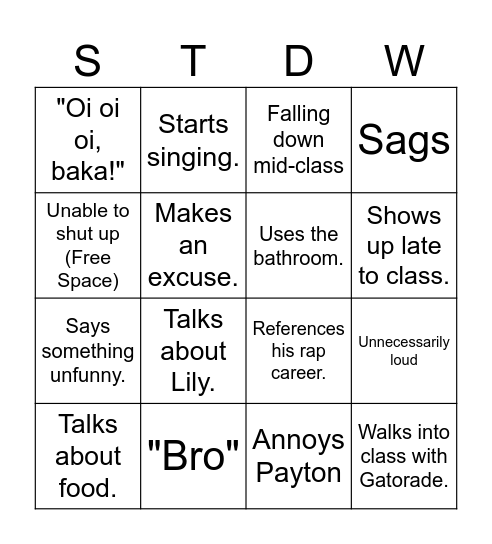 SYLUS BINGO Card