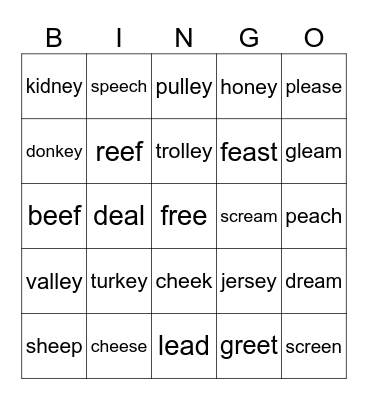 Lesson 85 Bingo Card