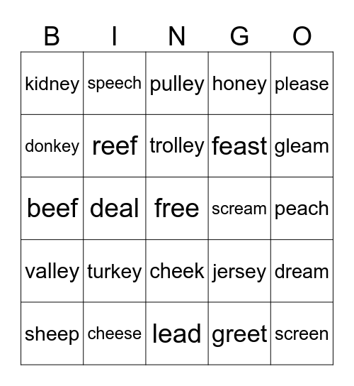 Lesson 85 Bingo Card