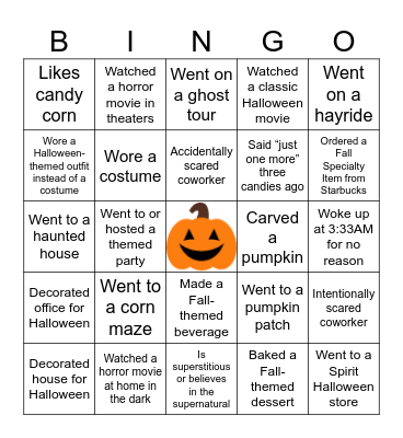 Spooky Bingo Card