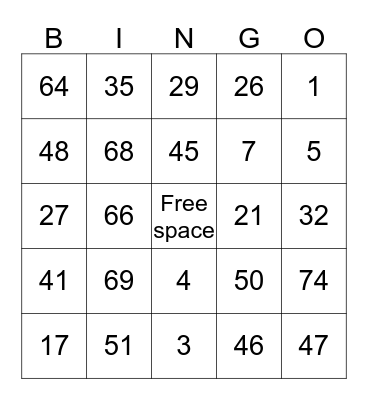 Bingo Card