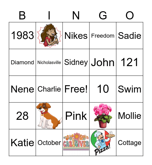 Faith's 41st Birthday Par-tea Bingo Card
