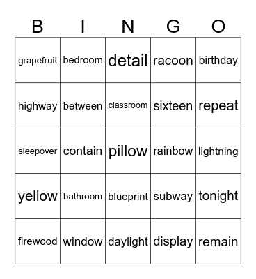 Lesson 92: vowel teams review 2 Bingo Card