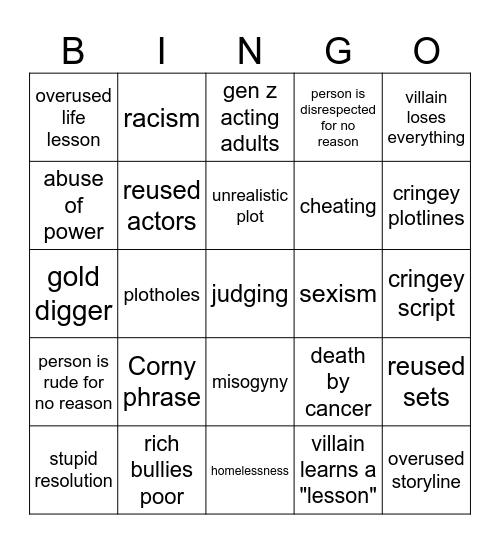 Dhar Mann bingo Card