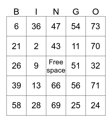 Bingo Card
