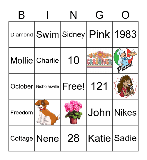 Faith's 41st Birthday Bingo Card