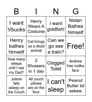 Prickley Pear Bingo Card
