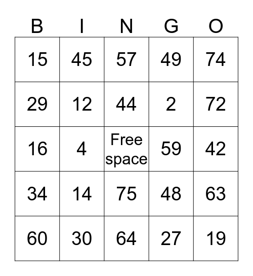 Bingo Card