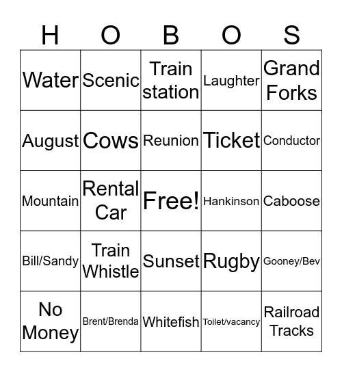 HOBOS TO HOTCAKES Bingo Card